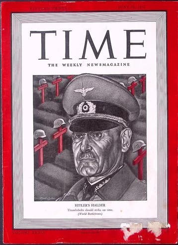 Cover Time Magazine1942 met Franz Halder (lijst optie), Verzenden, Foto of Poster