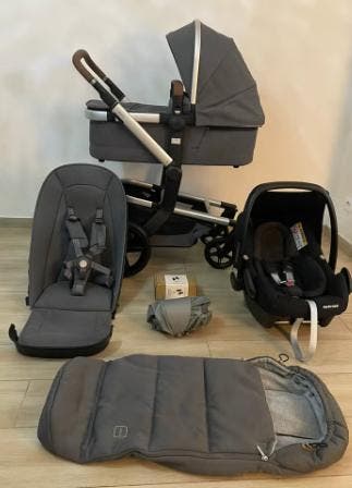 Joolz Day+ Gorgeous Grey Kinderwagen 3-in-1 Compleet Set, Kinderen en Baby's, Kinderwagens en Combinaties, Met reiswieg, Verstelbare duwstang
