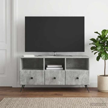 vidaXL TV Kast met lade Betongrijs 102 x 34,5 x 50 cm, Huis en Inrichting, Verzenden, Nieuw