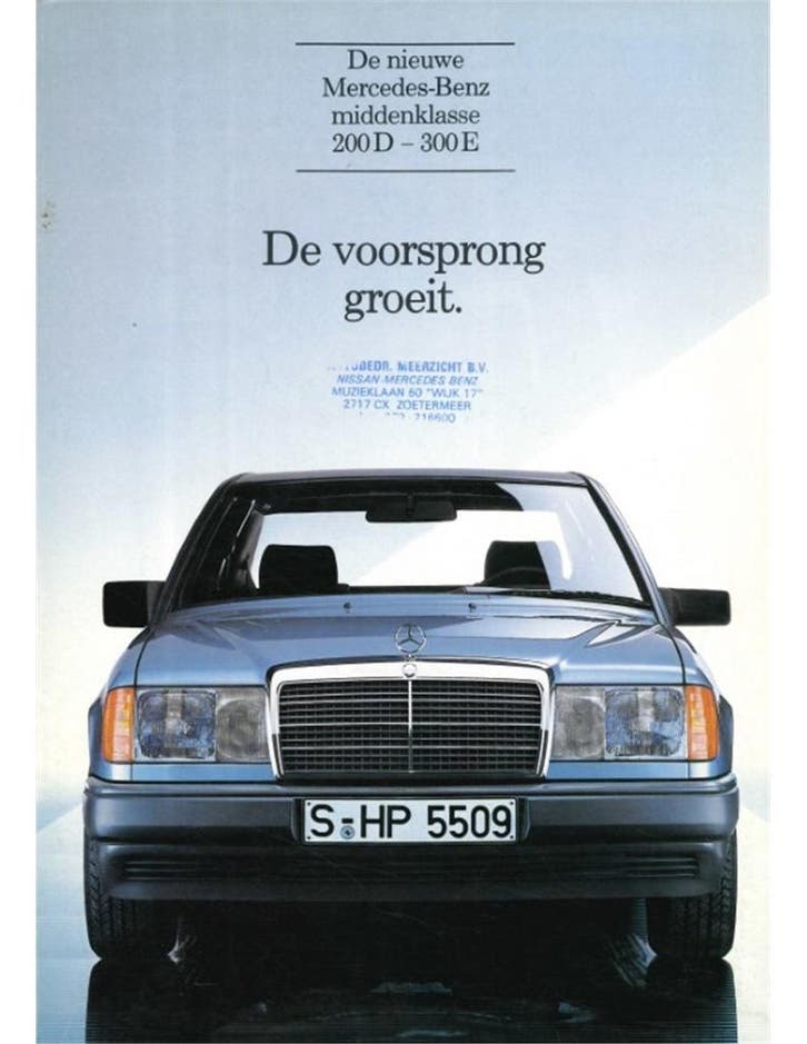 1985 MERCEDES BENZ E KLASSE BROCHURE NEDERLANDS, Boeken, Auto's | Folders en Tijdschriften, Ophalen of Verzenden