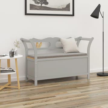vidaXL Bankje 107x45x75,5 cm massief vurenhout grijs, Verzenden