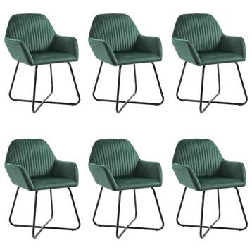 vidaXL Eetkamerstoelen 6 st fluweel groen, Huis en Inrichting, Stoelen, Verzenden, Nieuw