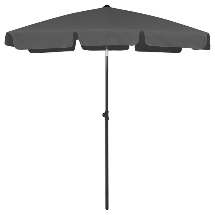 vidaXL Strandparasol 180x120 cm antracietkleurig, Tuin en Terras, Parasols, Nieuw, Verzenden