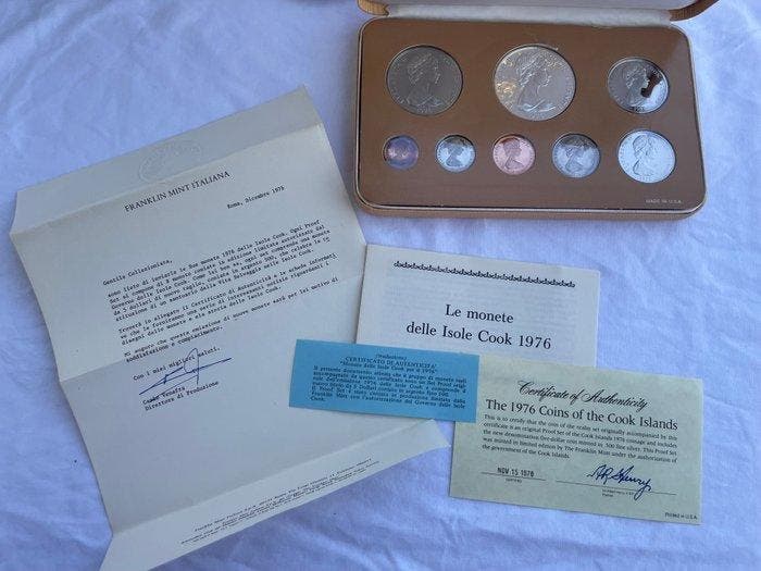 Cookeilanden. Proof Set 1976 8 Coins (including 5 Dollars, Postzegels en Munten, Munten | Europa | Niet-Euromunten
