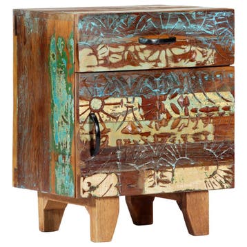 vidaXL Nachtkastje handgesneden 40x30x50 cm massief, Huis en Inrichting, Slaapkamer | Nachtkastjes, Verzenden, Nieuw