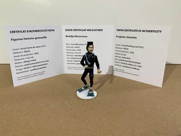 Tintin - Beeldje - Homme-grenouille - Legering, Emaille, Nieuw