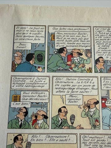 Hergé - Objectif Lune -Ancien tirage couleurs avec carrés de, Boeken, Nieuw