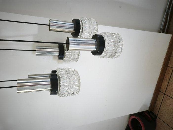 Massive - Lamp - Cascade Vintage met 5 branders - Glas,, Antiquités & Art, Antiquités | Éclairage