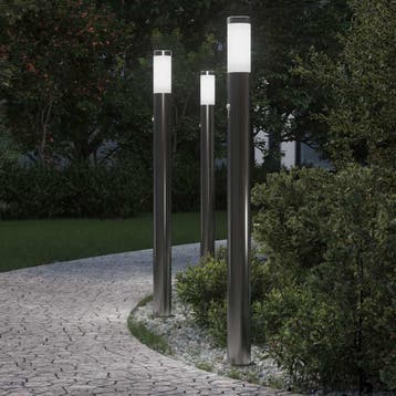 vidaXL Bolderverlichting met sensor 3 stuks 110 cm RVS IP44, Verzenden