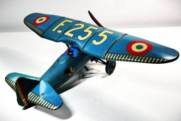 JEP (France) - 1930s Blikken F255 Monocoupe Airplane,, Antiquités & Art, Antiquités | Jouets