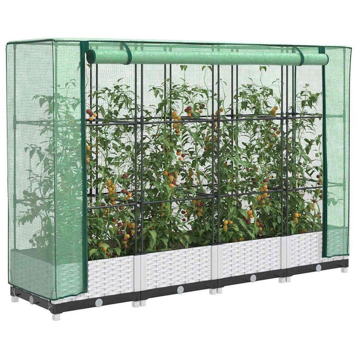 vidaXL Plantenbak verhoogd met kashoes 160x40x123 cm, Tuin en Terras, Bloempotten, Nieuw, Verzenden