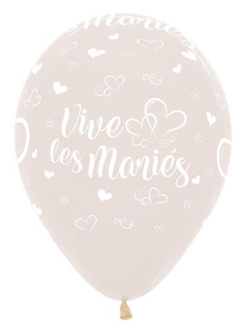 Ballonnen Vive Les Maries Hearts Crystal Clear 30cm 25st, Verzenden, Nieuw