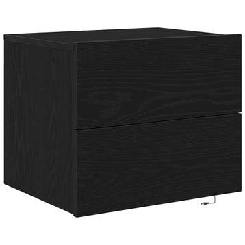 vidaXL Nachtkastje Zwart Eiken 50 x 39 x 41 cm Bewerkt hout, Verzenden, Nieuw