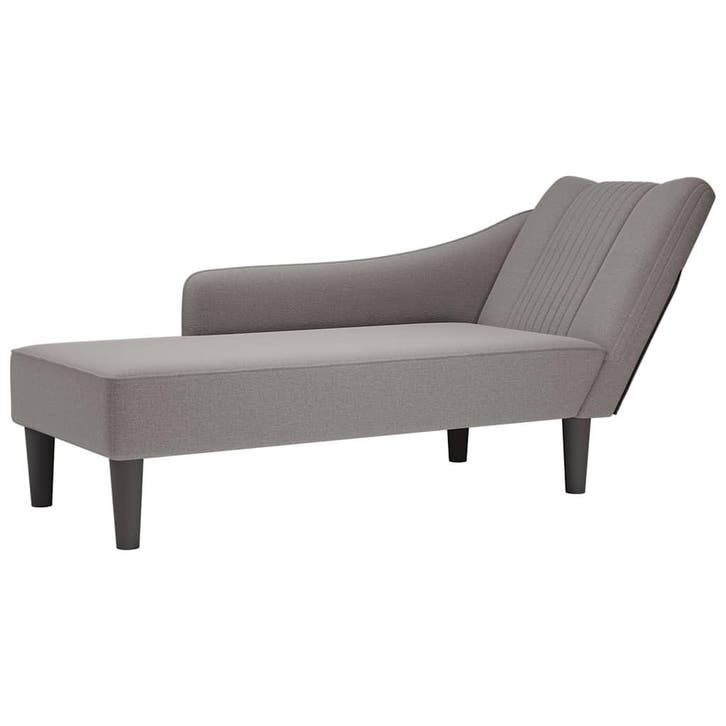 vidaXL Chaise longue met rechterarmleuning stof taupe, Huis en Inrichting, Zetels | Zetels en Chaises Longues, Nieuw, Verzenden