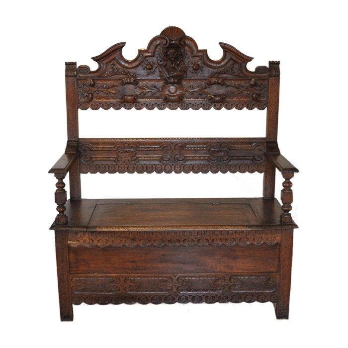 Bank - Walnoot - Venetiaanse bank, 19e eeuw., Antiek en Kunst, Antiek | Overige Antiek