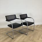 Complete Design set van 4x Vitra Visasoft Visavis, Gebruikt, Zwart, Eén