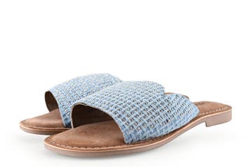 Lazamani Slippers in maat 39 Blauw, Slippers, Lazamani, Zo goed als nieuw, Verzenden