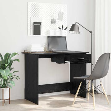 vidaXL Bureau Zwart Eiken 100 x 50 x 76 cm Bewerkt hout, Verzenden, Nieuw