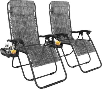 Opklapbare ligstoel, set van 2, 112x90x64cm, weerbestendige, Verzenden, Nieuw