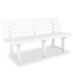 vidaXL Tuinbank 145,5 cm kunststof wit, Tuin en Terras, Verzenden, Nieuw
