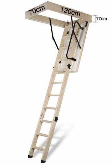 Altrex zoldertrap Woodytrex De Luxe 120x70x17cm, Trap, Nieuw, Ophalen of Verzenden, Opvouwbaar of Inschuifbaar
