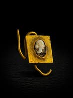 Oude Rome, Imperium Geel goud Broche - Cameo Broche