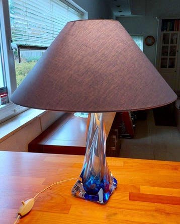 Val Saint Lambert - René Delvenne - Lampe de table - Cristal