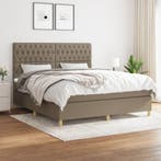 vidaXL Boxspring met matras stof taupe 180x200 cm, Verzenden, Nieuw