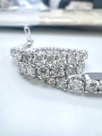 Armband - 14 karaat Witgoud - 5.52ct. tw. Diamant, Nieuw