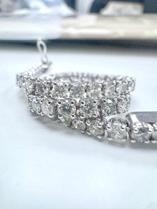 Armband - 14 karaat Witgoud - 5.52ct. tw. Diamant, Bijoux, Sacs & Beauté, Bracelets
