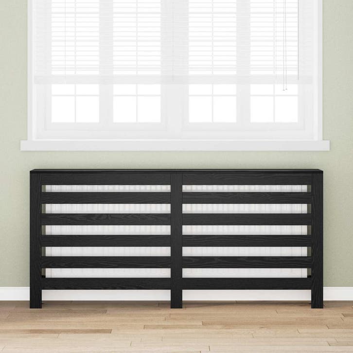 vidaXL Radiator Cover Zwart Eiken 175 x 20 x 82 cm Bewerkt, Bricolage & Construction, Chauffage & Radiateurs, Envoi