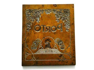 Drukblokken - Antiek Art Nouveau bronzen drukblok / cliché