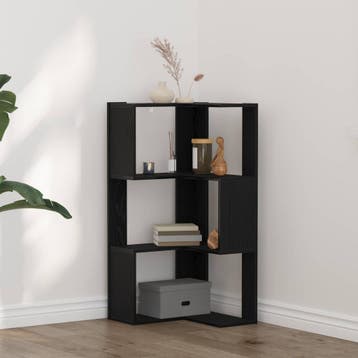 vidaXL Boekenkast 3-laags 50 x 50 x102 cm Zwart Eiken, Verzenden