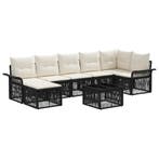vidaXL Tuinbank Set 8 pcs Zwart poly rattan, Tuin en Terras, Verzenden, Nieuw