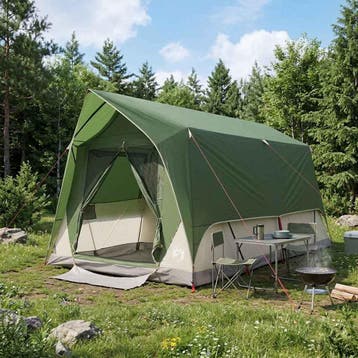 vidaXL Tunneltent 8-persoons Groen Polyester en Staal, Verzenden