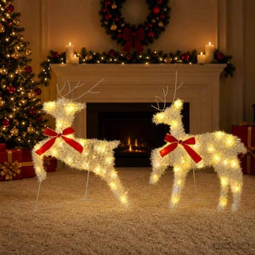 vidaXL Kerst Rendier 2 st 40 LEDs Warmwit, Verzenden, Nieuw