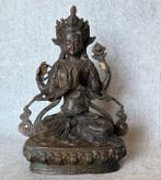 Tara, Chenrezig standbeeld - Brons - Nepal (Zonder, Antiek en Kunst