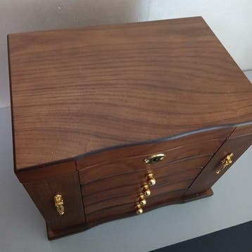 Sieradendoos - Hout - Spiegel-5 niveaus