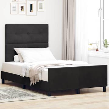 vidaXL Boxspring bed met hoofdeinde Zwart 120 x 200 cm, Verzenden, Nieuw
