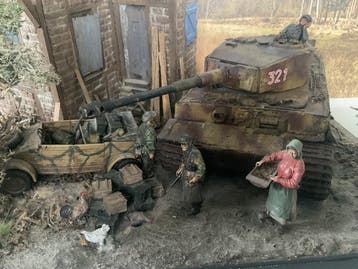 Tamiya - Speelgoed Duitse tiger tank met bemanning die rust