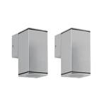 Wandverlichting modern 2x Kevin Wandspot Down Aluminium, Verzenden, Minder dan 50 watt, Wandlamp, Nieuw