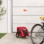 vidaXL Hondenfietstrailer oxford stof en ijzer rood, Verzenden