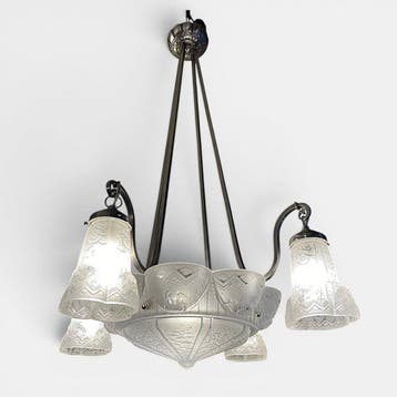 Müller Frères Lunéville - Müller Frères Lunéville - Lustre -, Antiquités & Art