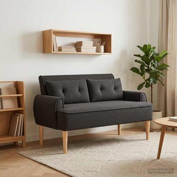 vidaXL Lovingseat met knoopge tuft Zwart 117 x 67 x 77 cm, Maison & Meubles, Verzenden