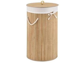 Veiling - Bamboe Wasmand Curly - 55 Liter - Natuurkleur - In, Huis en Inrichting, Gebruikt