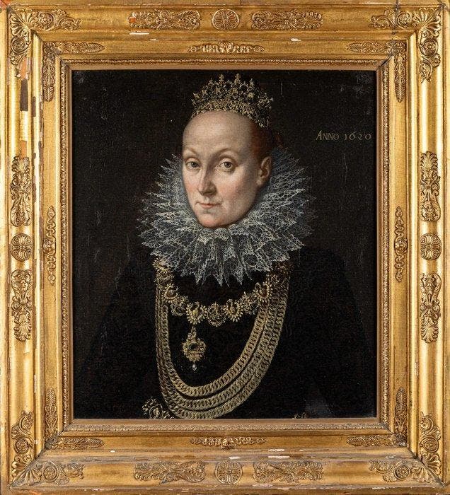 Ecole Flamande (XVII) - Portrait de la reine d’Angleterre, Antiquités & Art, Art | Peinture | Classique