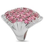 Ring Platina 0,48 ct diamant en toermalijn cocktailring,, Nieuw