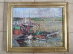 Jean Vilain (XX) - haven van nieuwpoort, Antiquités & Art, Art | Peinture | Classique