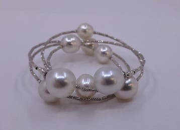 Bracelet - 18 carats Or blanc, Perles des mers du Sud