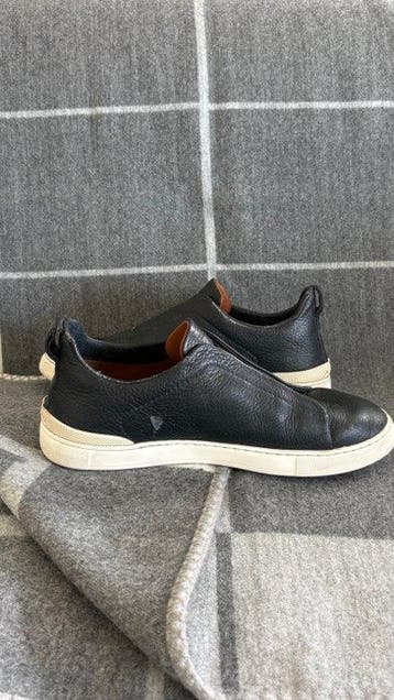 Ermenegildo Zegna - Triple Stitch Navy Leather With dustbag